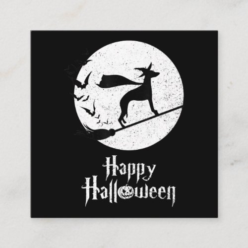 Funny Halloween Costume Witch WHIPPET Dog Lover Square Business Card