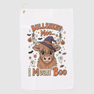 Funny Halloween Cow Bullsheet I Mean Golf Towel