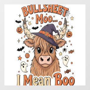 Funny Halloween Cow Bullsheet I Mean Wall Decal