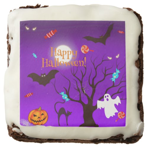 Funny Halloween creatures and candies Brownie