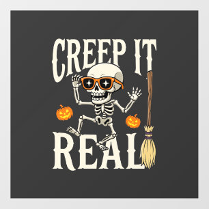 Funny Halloween Creep It Real Dancing Skeleton Des Floor Decals