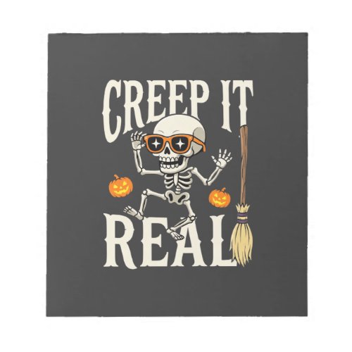 Funny Halloween Creep It Real Dancing Skeleton Des Notepad