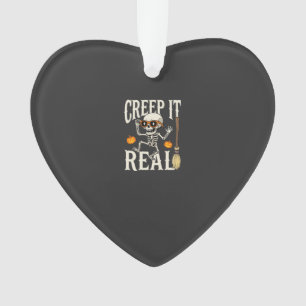Funny Halloween Creep It Real Dancing Skeleton Des Ornament