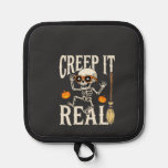 Funny Halloween Creep It Real Dancing Skeleton Des Pot Holder