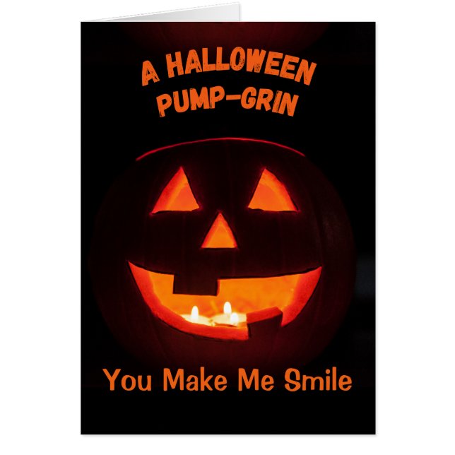 Funny Halloween Cute Jack o' Lantern Cards (Front)