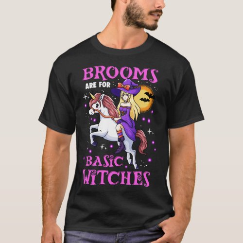 Funny Halloween Cute Witch Outfit Unicorn Women Gi T_Shirt