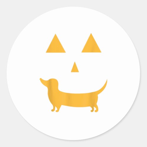 funny Halloween dachshund pumpkin face cool Classic Round Sticker