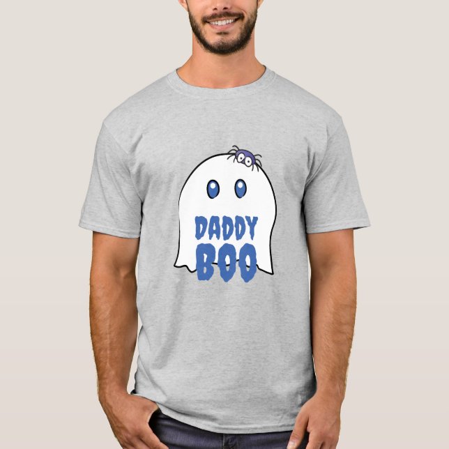 Funny Halloween Dad Cartoon Daddy Boo Ghost  T-Shirt (Front)