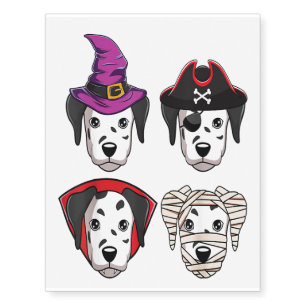 Funny Halloween Dalmatian Dogs Lover Costume Gift Temporary Tattoos