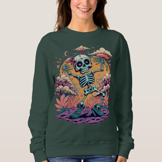 Funny Halloween Dancing Skeleton Sweatshirt (Front)