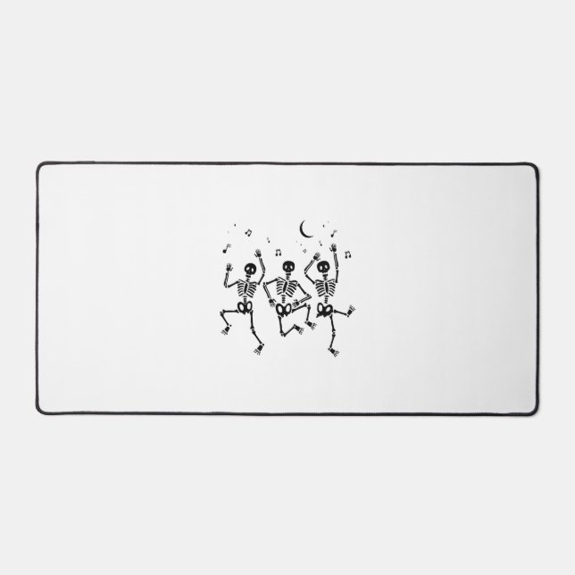 Funny Halloween Dancing Skeletons Happy Halloween Desk Mat (Front)