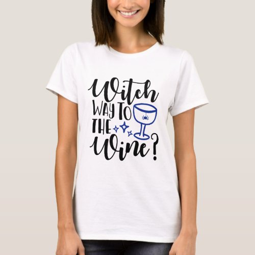 funny halloween design spooky witch wine costume T_Shirt