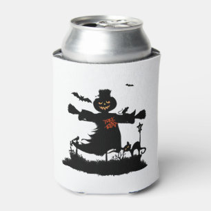 Funny halloween design with scarecrow can cooler