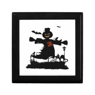 Funny halloween design with scarecrow gift box