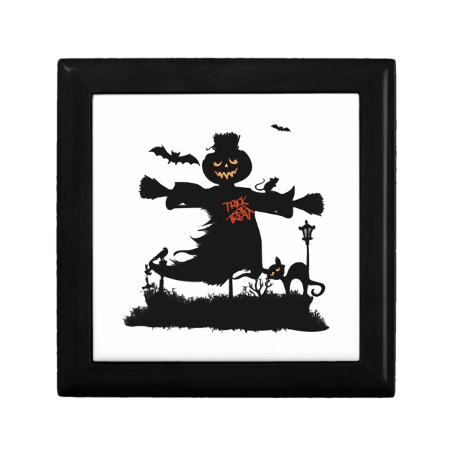 Funny halloween design with scarecrow gift box (Front)