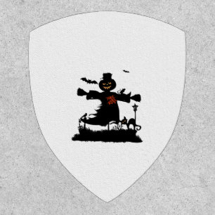 Funny halloween design with scarecrow patch