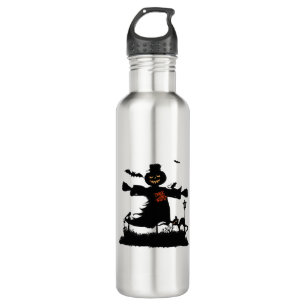 Funny halloween design with scarecrow stainless steel water bottle