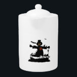 Funny halloween design with scarecrow teapot<br><div class="desc">Funny halloween design with scarecrow</div>
