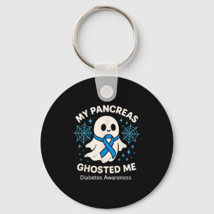 Funny Halloween Diabetes Awareness My Pancreas Gho Keychain
