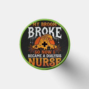 Funny Halloween Dialysis Nurse Witch Broom Design Golf Tees
