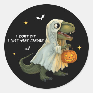 Funny Halloween Dinosaur Sticker