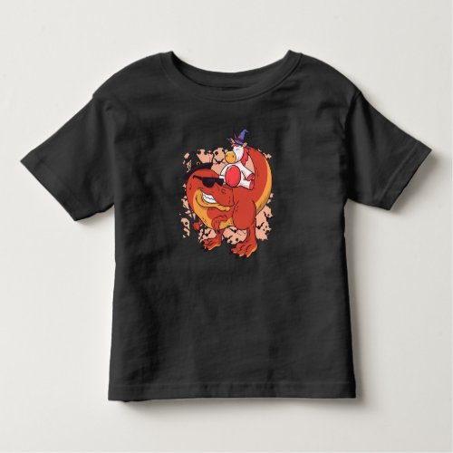 Funny Halloween Dinosaur Unicorn Trick or Treat Toddler T_shirt