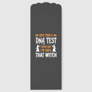 Funny Halloween DNA Test Witch Graphic Bookmarks