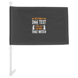 Funny Halloween DNA Test Witch Graphic Car Flag