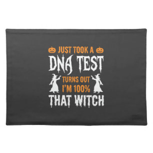 Funny Halloween DNA Test Witch Graphic Cloth Placemat