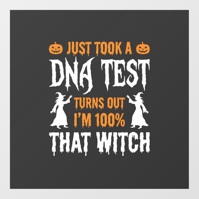 Funny Halloween DNA Test Witch Graphic Floor Decals (Front)