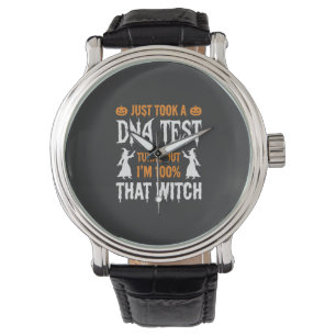 Funny Halloween DNA Test Witch Graphic Watch