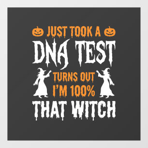 Funny Halloween DNA Test Witch Graphic Window Cling