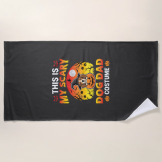 Funny Halloween Dog Dad Costume Witch Beagle Beach Towel