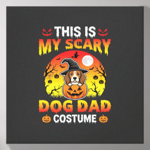 Funny Halloween Dog Dad Costume Witch Beagle Canvas Photo Tile
