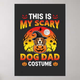 Funny Halloween Dog Dad Costume Witch Beagle Poster
