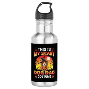 Funny Halloween Dog Dad Costume Witch Beagle Stainless Steel Water Bottle