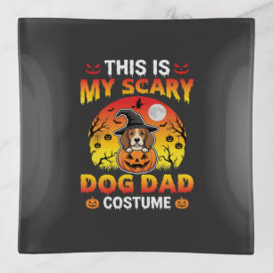 Funny Halloween Dog Dad Costume Witch Beagle Trinket Tray