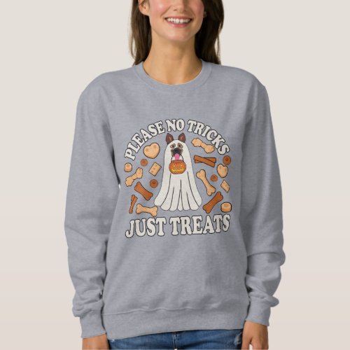 Funny Halloween Dog Ghost Costume Treat Sweatshirt