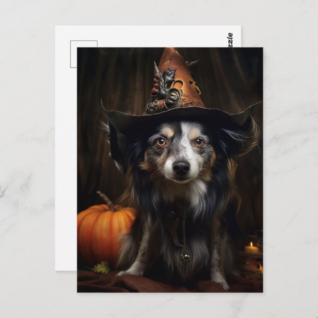 Funny Halloween Dog Postcard (Front/Back)