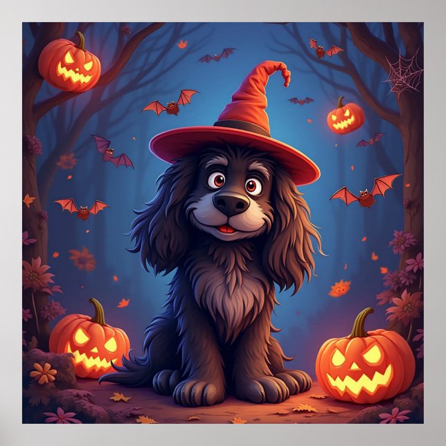🎃 Funny Halloween Dog Spooky Cartoon Home Decor (Front)