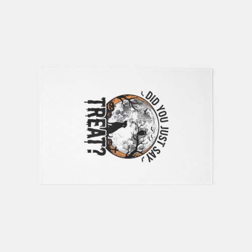 Funny Halloween Dog Treat Vintage Vector Design_1 Rug