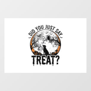 Funny Halloween Dog Treat Vintage Vector Design_1 Window Cling
