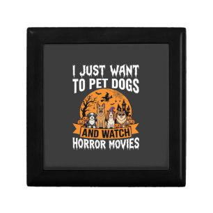 Funny Halloween Dogs Horror Movies Vector Gift Box
