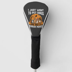 Funny Halloween Dogs Horror Movies Vector Golf Head Cover