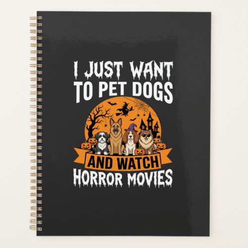 Funny Halloween Dogs Horror Movies Vector Planner