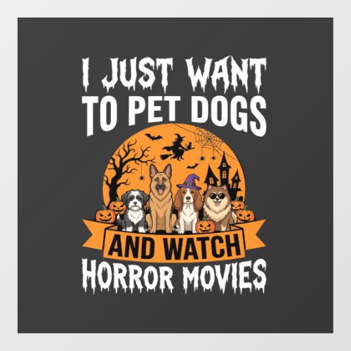 Funny Halloween Dogs Horror Movies Vector Window Cling