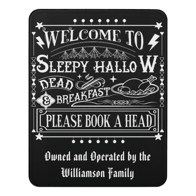 Funny Halloween Door Decoration with Name Sign (Contemporary Vert)