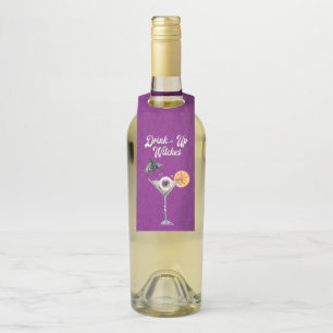 Funny Halloween Drink Up Witches Bottle Hanger Tag