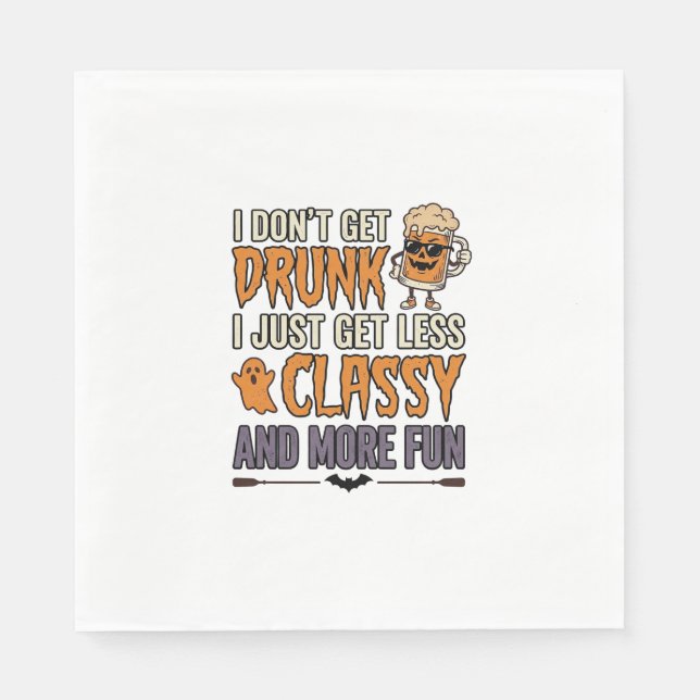 Funny Halloween Drinking Less Classy Shirt Design_ Napkins (Front)