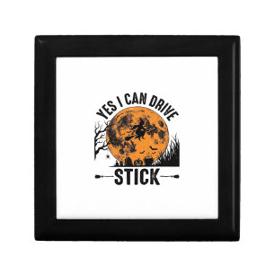 Funny Halloween Drive Stick Witch Vintage Shirt De Gift Box
